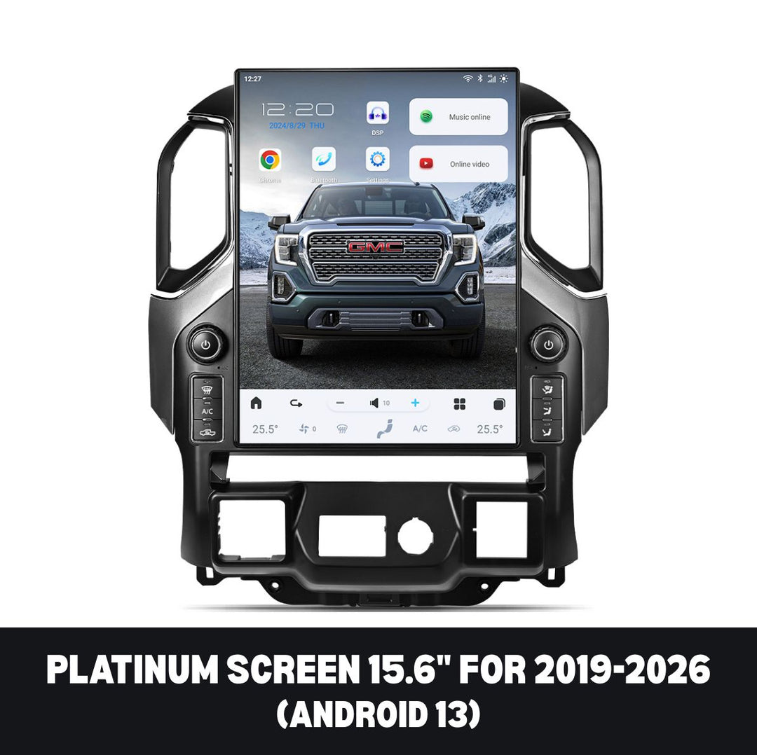 GMC Sierra 2007-2026 Apple CarPlay & Android Auto Tesla Screen