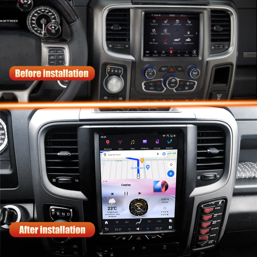 Dodge RAM 1500, 2500, 3500, 4500 2009-2024 Apple CarPlay & Android Auto Tesla Screen - Nifty City