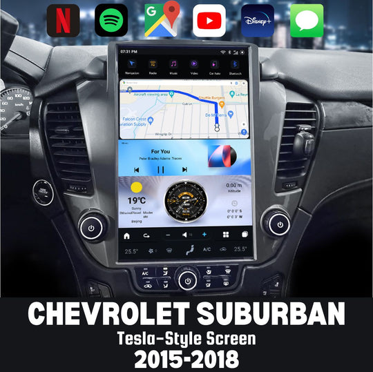 Chevrolet Suburban 2015-2018 Apple CarPlay & Android Auto Tesla Screen