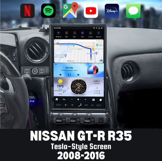 Nissan GT-R 2008-2016 Apple CarPlay & Android Auto Tesla Screen 14.5"