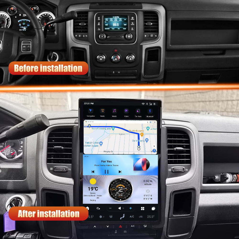 Dodge RAM 1500, 2500, 3500, 4500 2009-2024 Apple CarPlay & Android Auto Tesla Screen - Nifty City