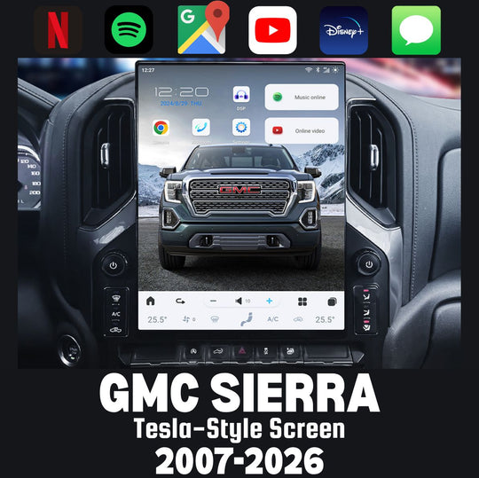 GMC Sierra 2007-2026 Apple CarPlay & Android Auto Tesla Screen