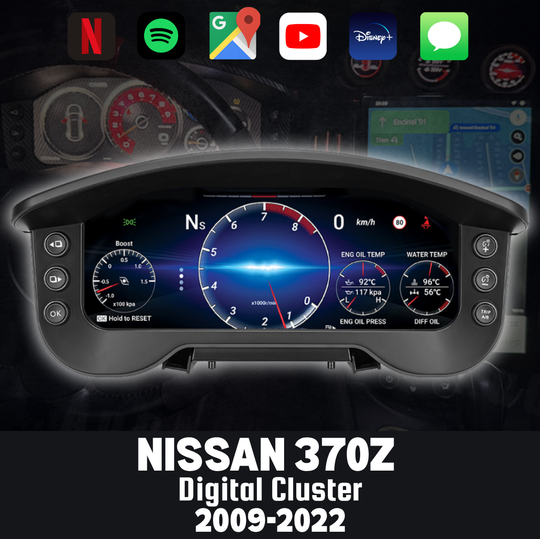 The Ultimate 370Z Digital Cockpit (Tesla Screen + Cluster + Gauges)