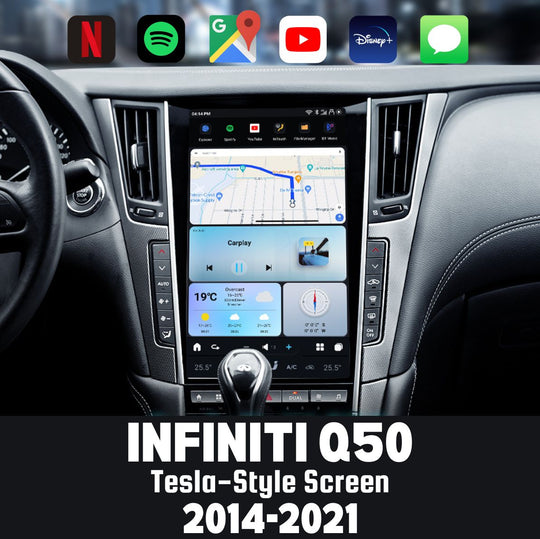 Infiniti Q50 2014-2021 Apple CarPlay & Android Auto Tesla Screen MK7