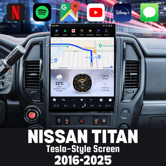 Nissan Titan 2016-2025 Apple CarPlay & Android Auto Tesla Screen - Nifty City