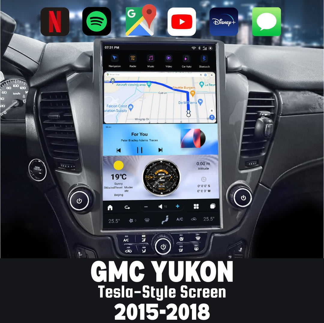 GMC Yukon 2015-2018 Apple CarPlay & Android Auto Tesla Screen