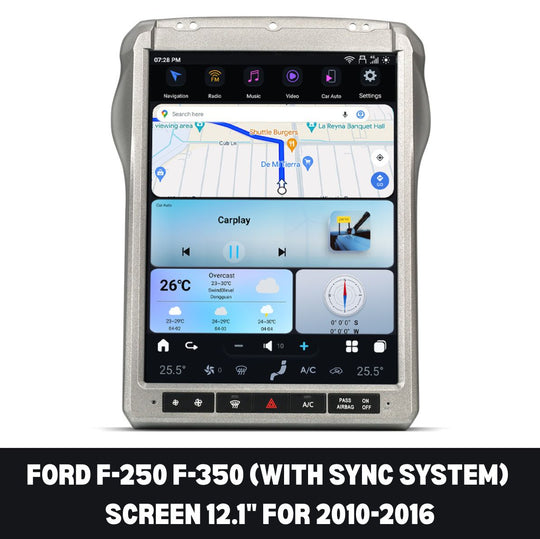 Ford F350 Apple CarPlay Tesla Screen 2009-2026