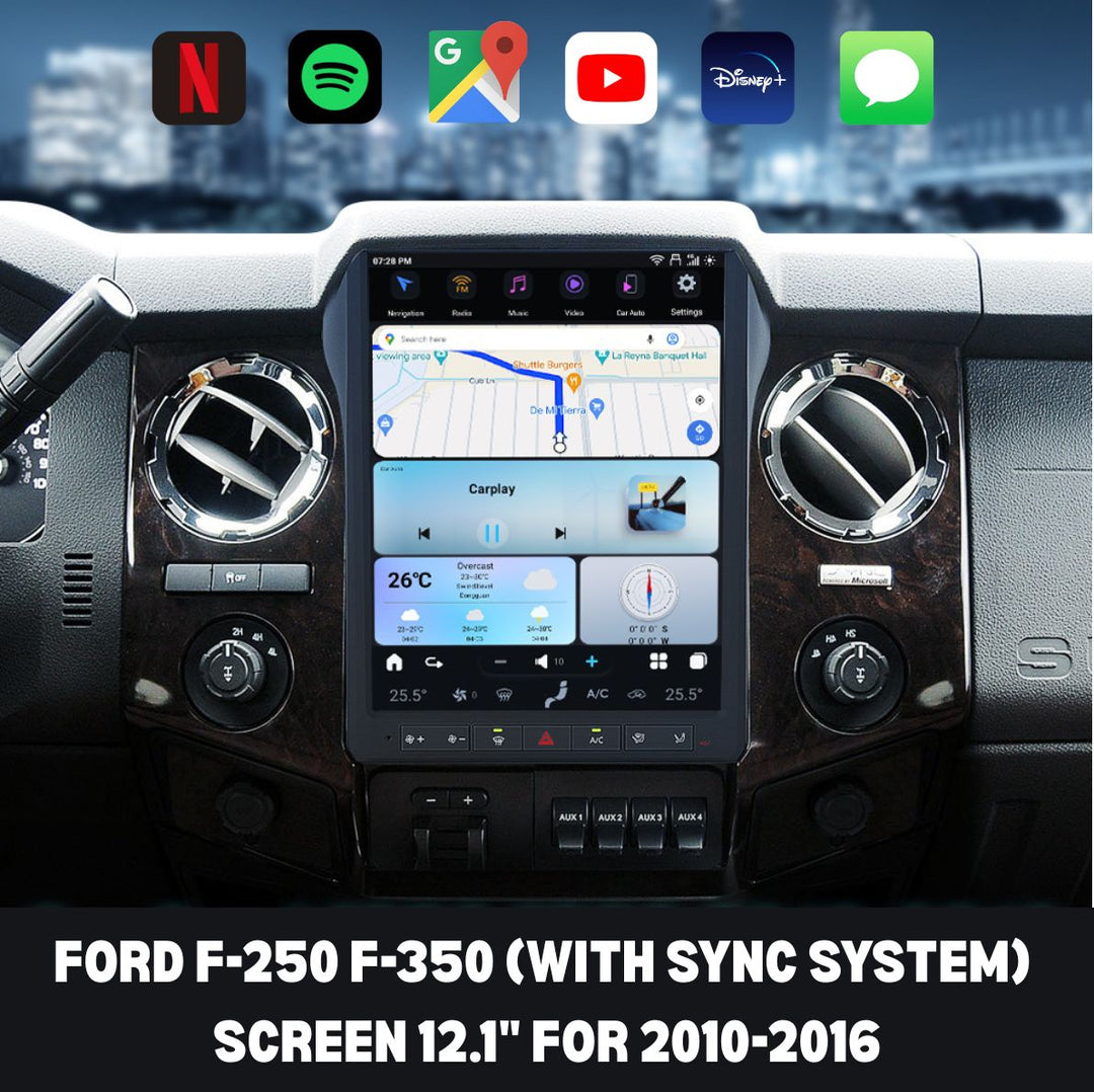 Ford F350 Apple CarPlay Tesla Screen 2009-2026