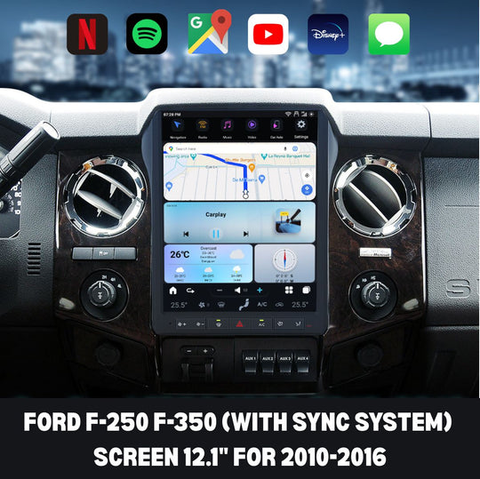 Ford F350 Apple CarPlay Tesla Screen 2009-2026