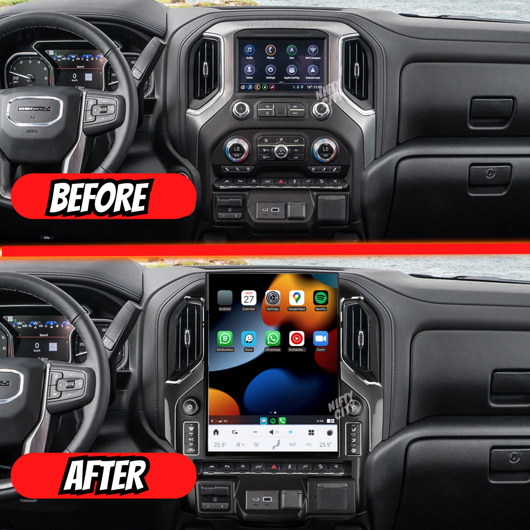 Tesla Screen GMC Sierra 2014-2023 Apple CarPlay Android Auto - Nifty City