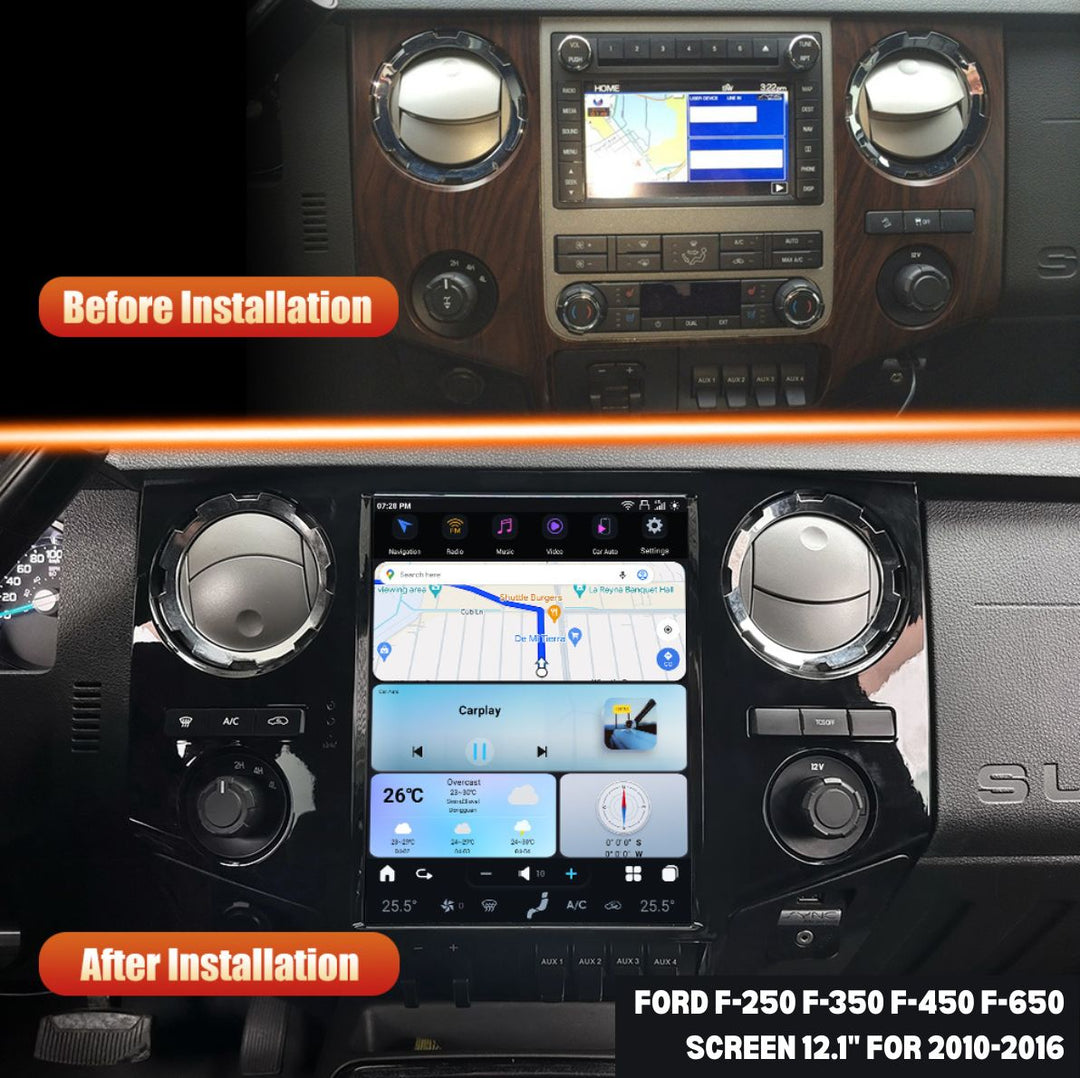 Ford F350 Apple CarPlay Tesla Screen 2009-2026