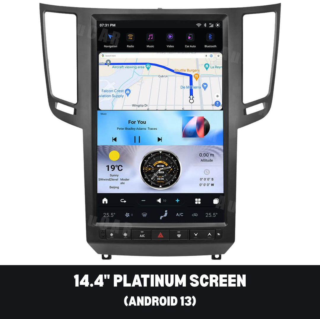 Infiniti QX70 2009-2016 Apple CarPlay & Android Auto Tesla Screen