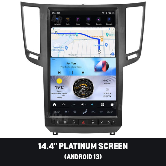 Infiniti QX70 2009-2016 Apple CarPlay & Android Auto Tesla Screen