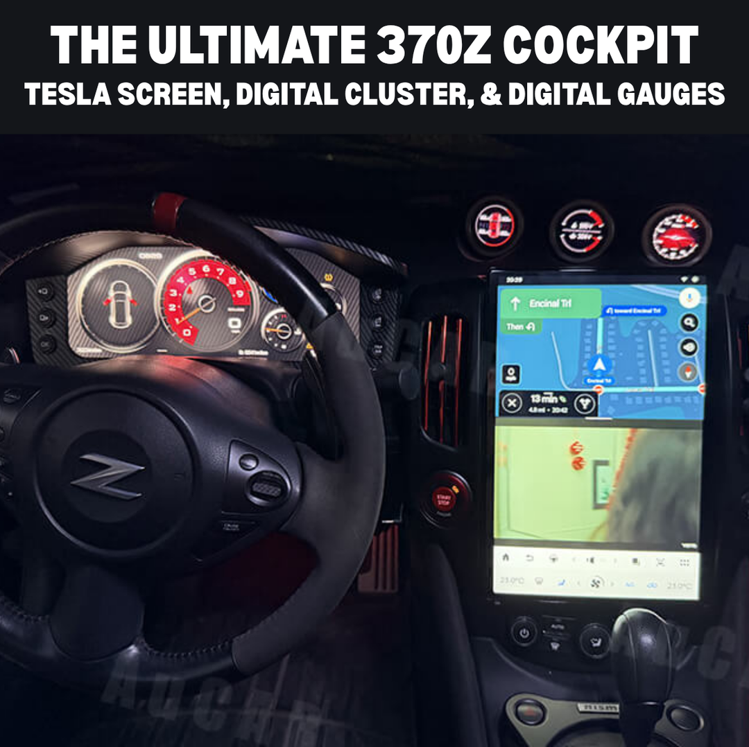 The Ultimate 370Z Digital Cockpit (Tesla Screen + Cluster + Gauges)
