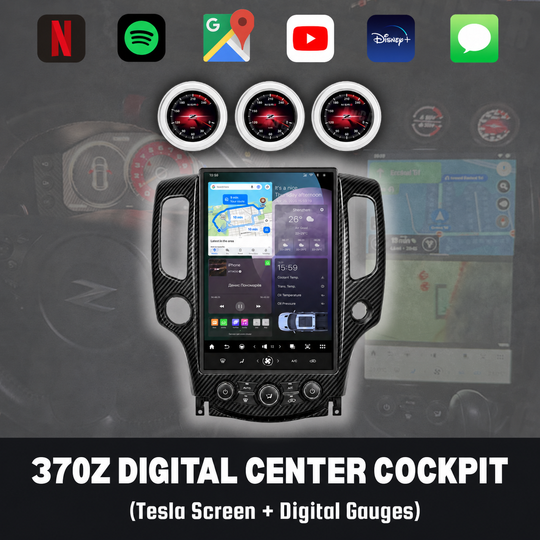 370Z Digital Center Cockpit with 14.4-inch carbon fiber Tesla screen and digital gauges