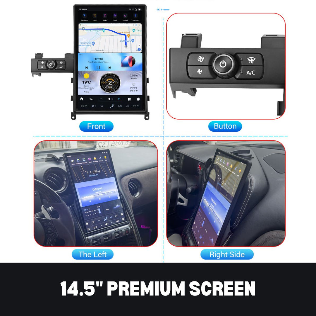 Nissan GT-R 2008-2016 Apple CarPlay & Android Auto Tesla Screen 14.5"