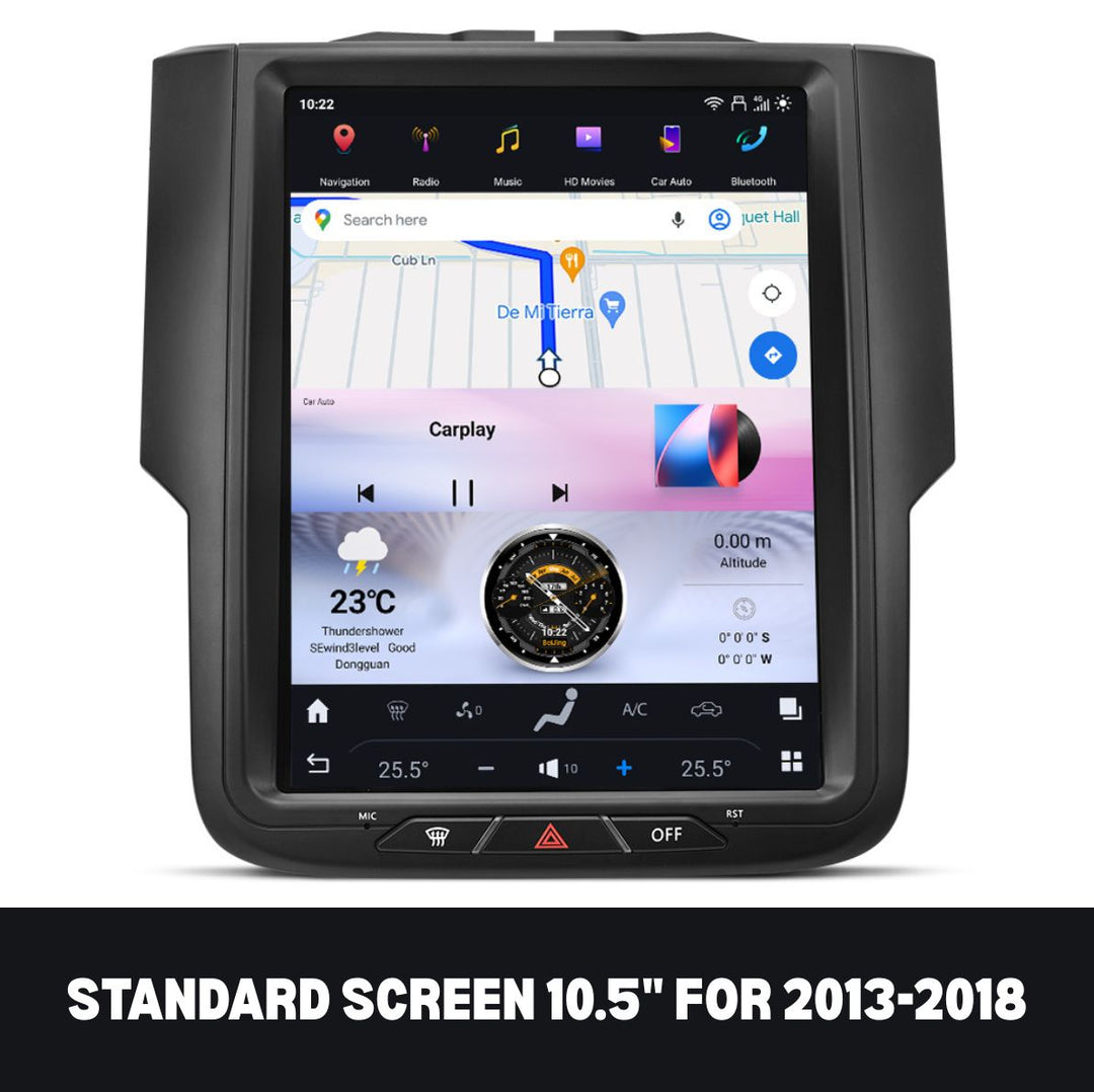 Dodge RAM 1500, 2500, 3500, 4500 2009-2024 Apple CarPlay & Android Auto Tesla Screen - Nifty City