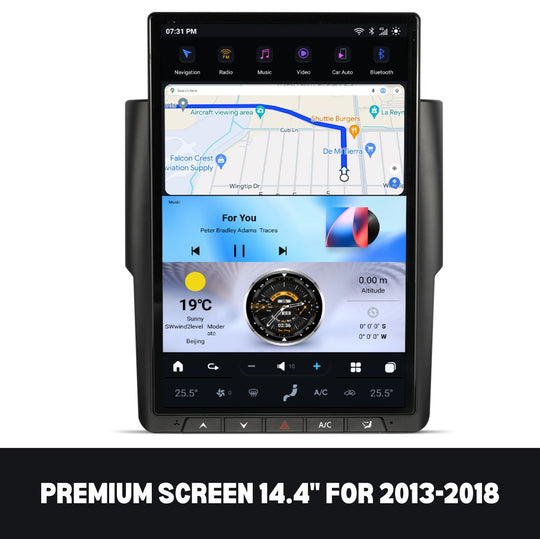 Dodge RAM 1500, 2500, 3500, 4500 2009-2024 Apple CarPlay & Android Auto Tesla Screen - Nifty City