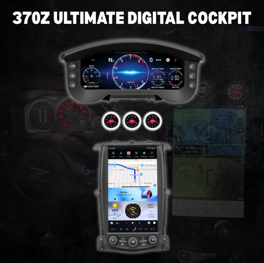 The Ultimate 370Z Digital Cockpit (Tesla Screen + Cluster + Gauges)