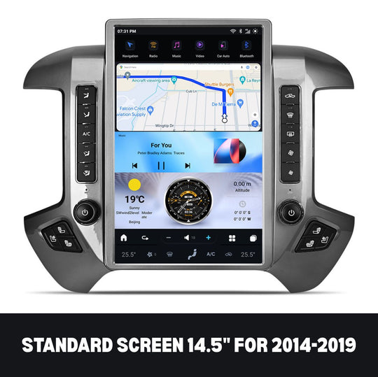 GMC Sierra 2007-2026 Apple CarPlay & Android Auto Tesla Screen