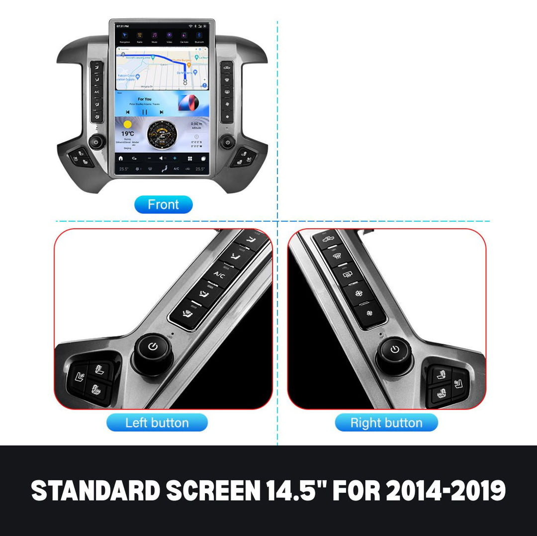 GMC Sierra 2007-2026 Apple CarPlay & Android Auto Tesla Screen
