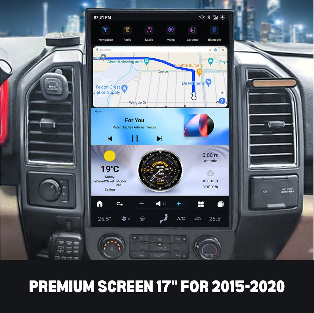 Tesla Screen Ford F150 2009-2025 Apple CarPlay Android Auto - Nifty City