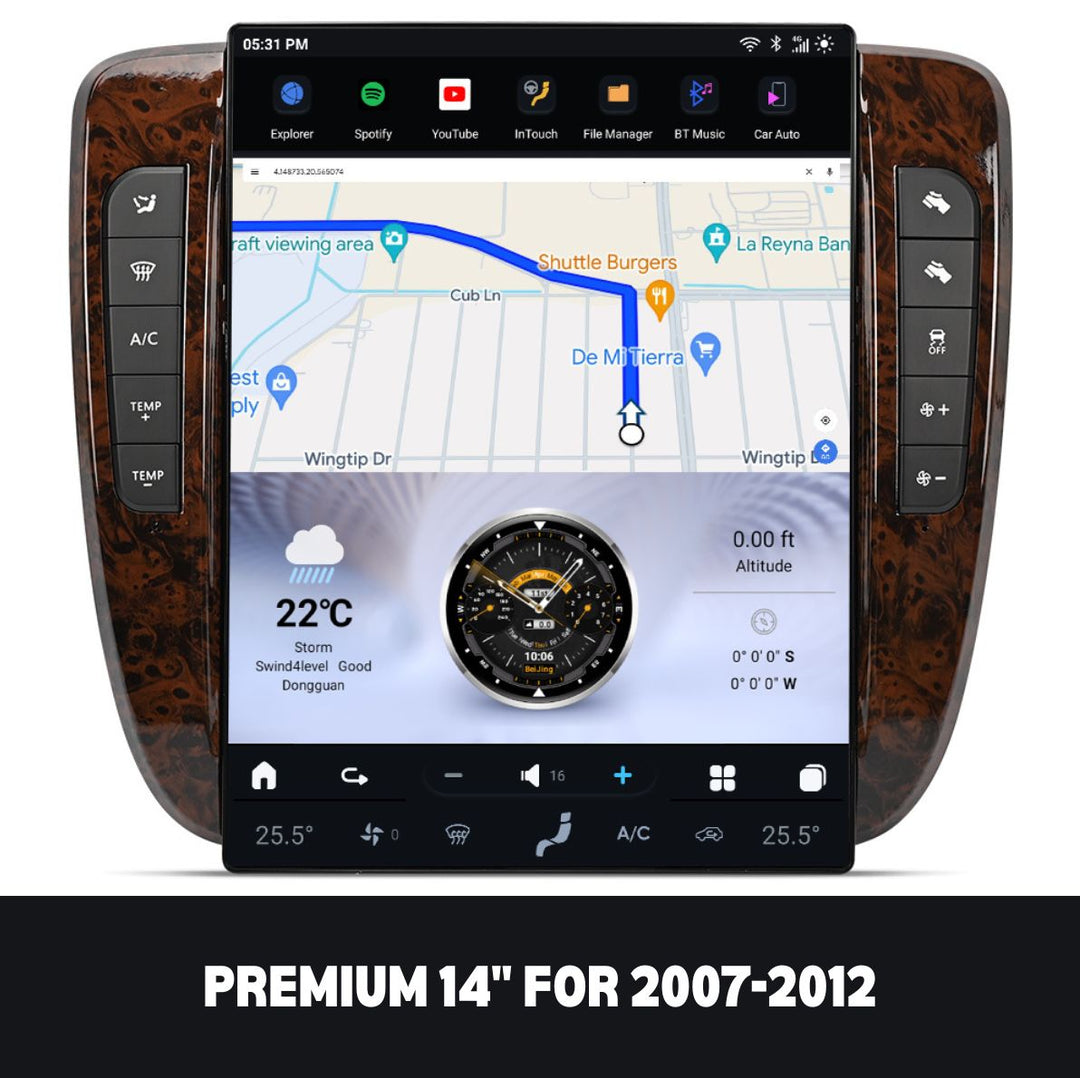 GMC Yukon 2007-2012 Apple CarPlay & Android Auto Tesla Screen