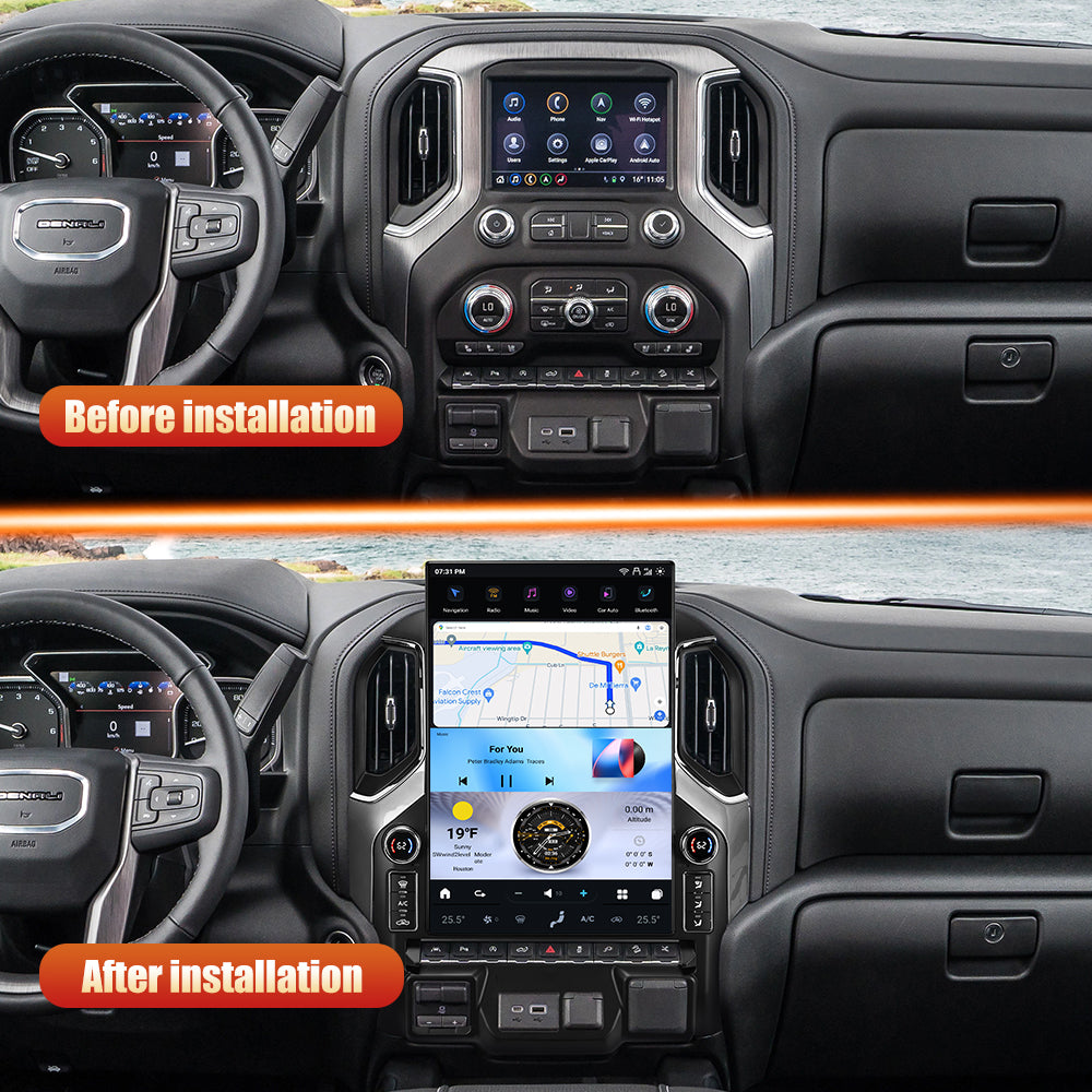 Chevrolet Silverado 2014-2025 Apple CarPlay & Android Auto Tesla Screen - Nifty City