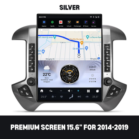 Chevrolet Silverado 2014-2025 Apple CarPlay & Android Auto Tesla Screen - Nifty City