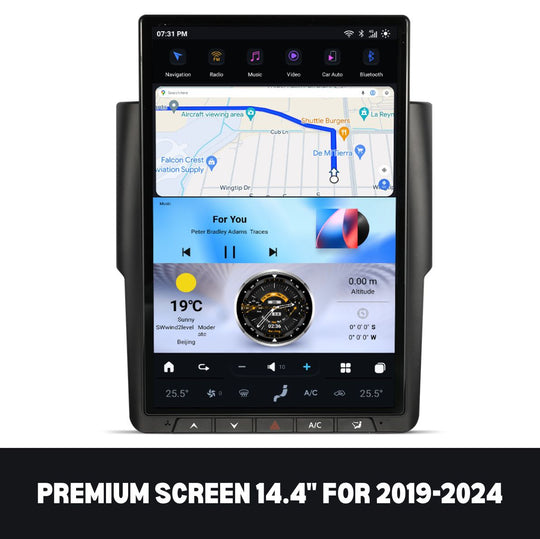 Dodge RAM 1500, 2500, 3500, 4500 2009-2024 Apple CarPlay & Android Auto Tesla Screen - Nifty City