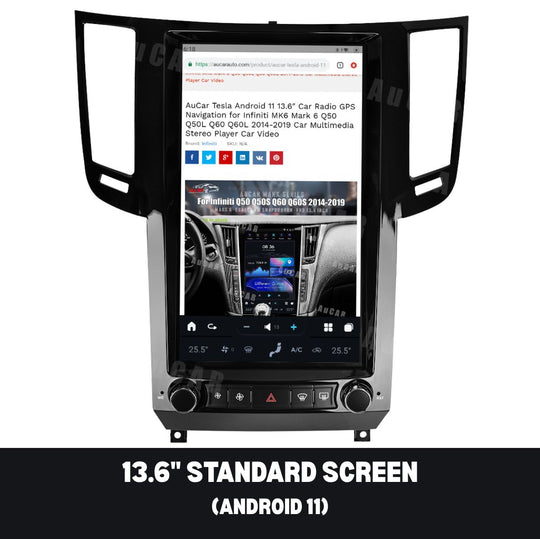 Infiniti QX70 2009-2016 Apple CarPlay & Android Auto Tesla Screen