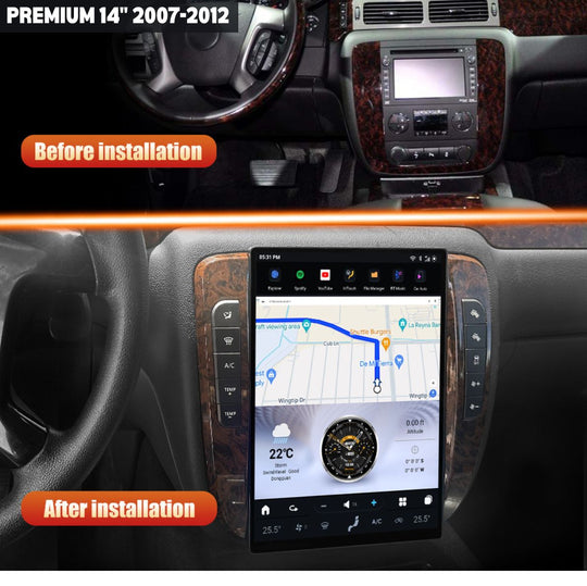 GMC Yukon 2007-2012 Apple CarPlay & Android Auto Tesla Screen