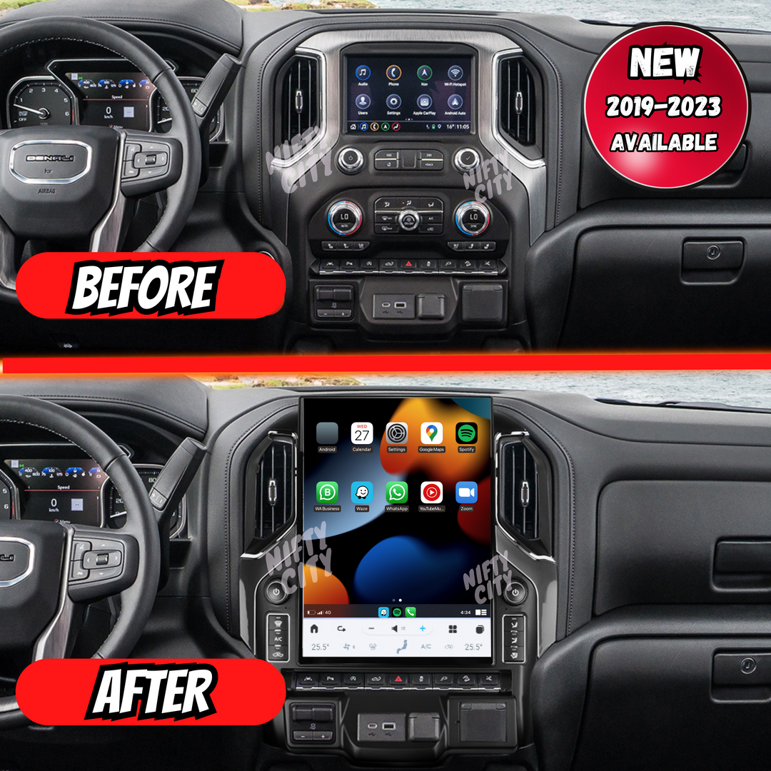 Tesla Screen GMC Sierra 2014-2023 Apple CarPlay Android Auto - Nifty City