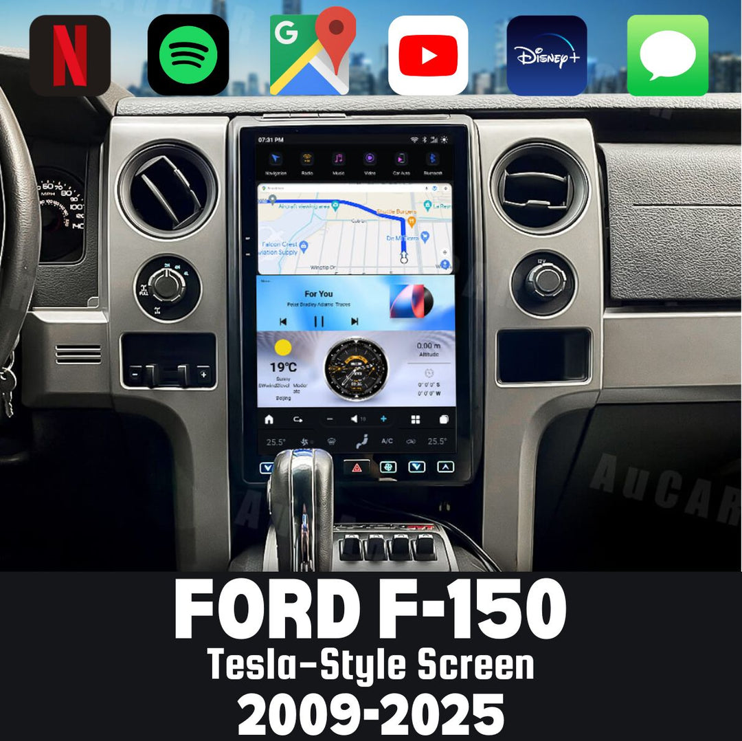 Tesla Screen Ford F150 2009-2025 Apple CarPlay Android Auto - Nifty City