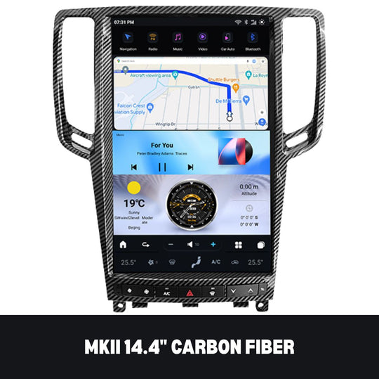 Q40 Android 13 Tesla-style screen carbon fiber finish