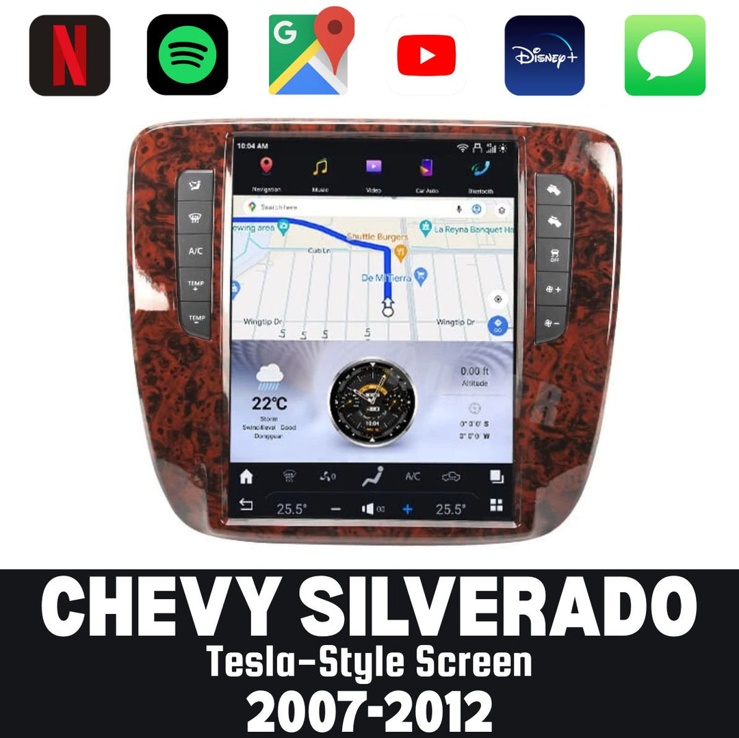 Chevrolet Silverado 2007-2012 Apple CarPlay & Android Auto Tesla Screen - Nifty City