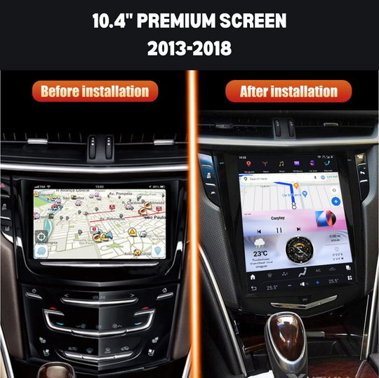 Cadillac Escalade 10.4-inch screen before and after installation
