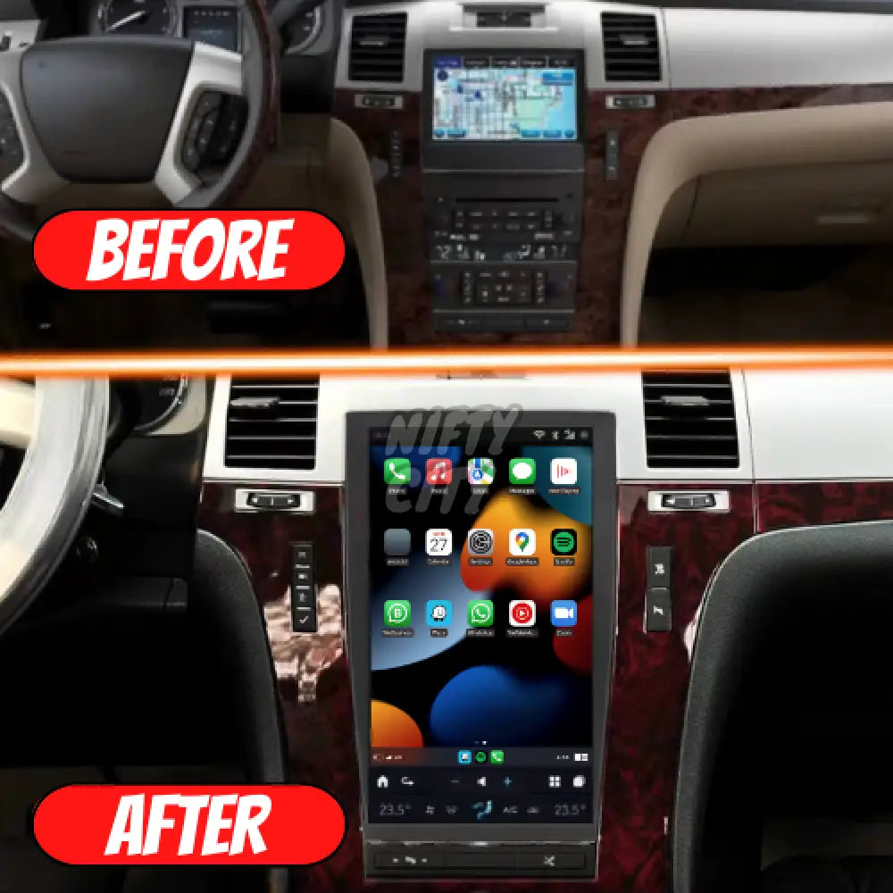 Cadillac Escalade 2007-2014 Apple CarPlay & Android Auto Tesla-Style - Nifty City