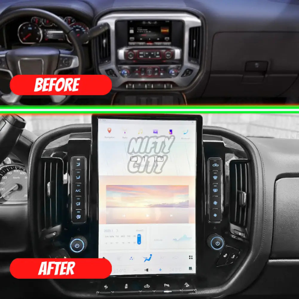 Chevrolet Silverado 2014-2018 Apple CarPlay & Android Auto Tesla-Style 14.5" - Nifty City