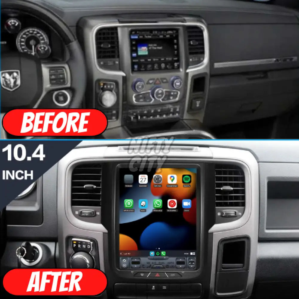 Dodge RAM 1500 2013-2021 Apple CarPlay & Android Auto Tesla-Style - Nifty City