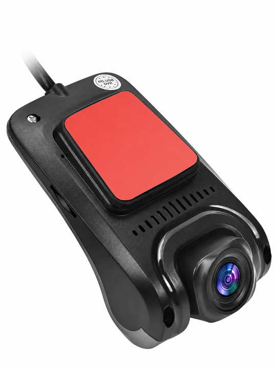 Front-view DVR dash camera lens view