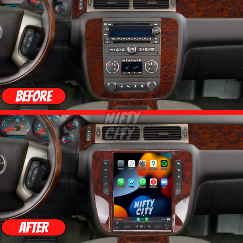 GMC Yukon 2007-2012 Apple CarPlay & Android Auto Tesla-Style - Nifty City