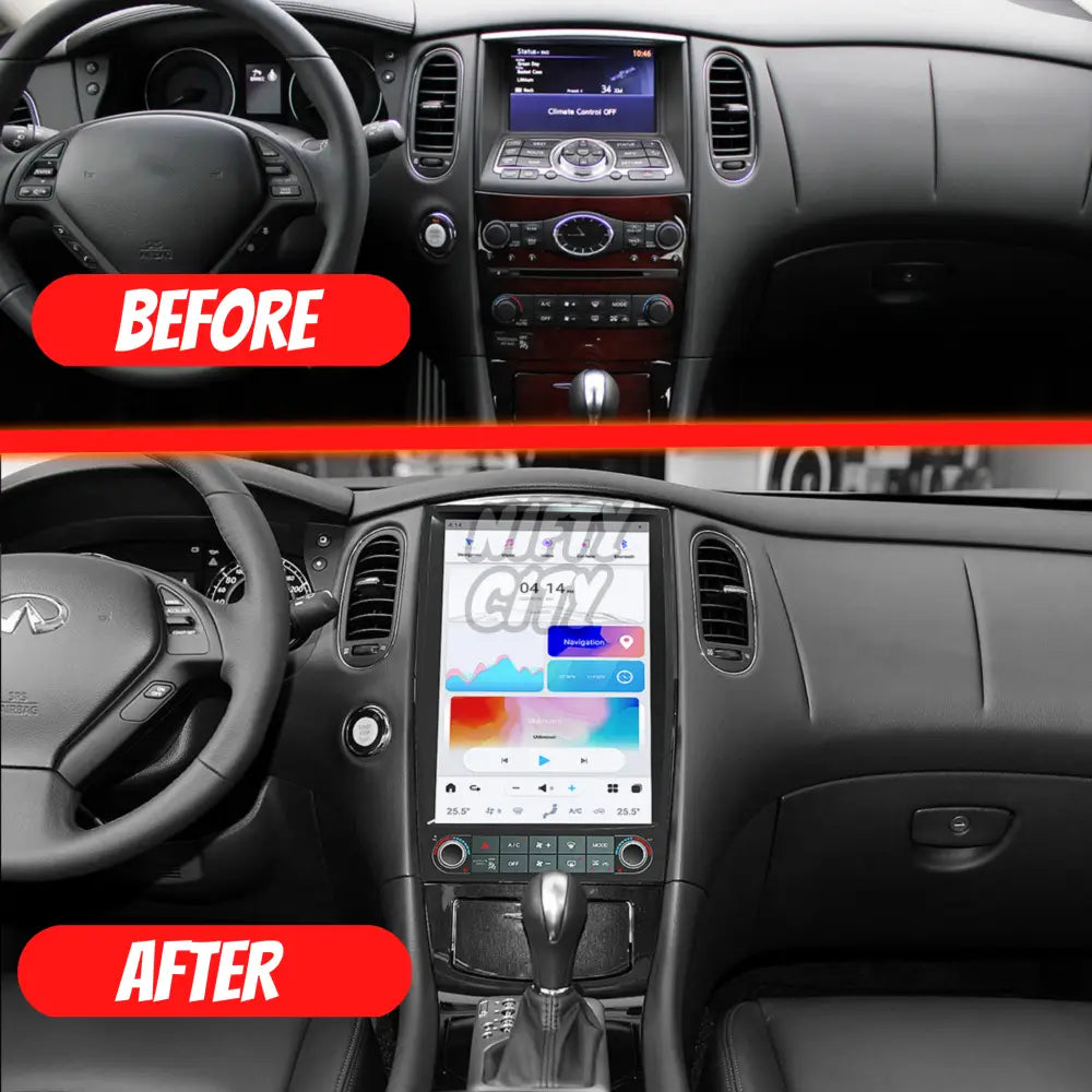 Infiniti EX 2008-2014 Apple CarPlay & Android Auto Tesla-Style 12.1" - Nifty City