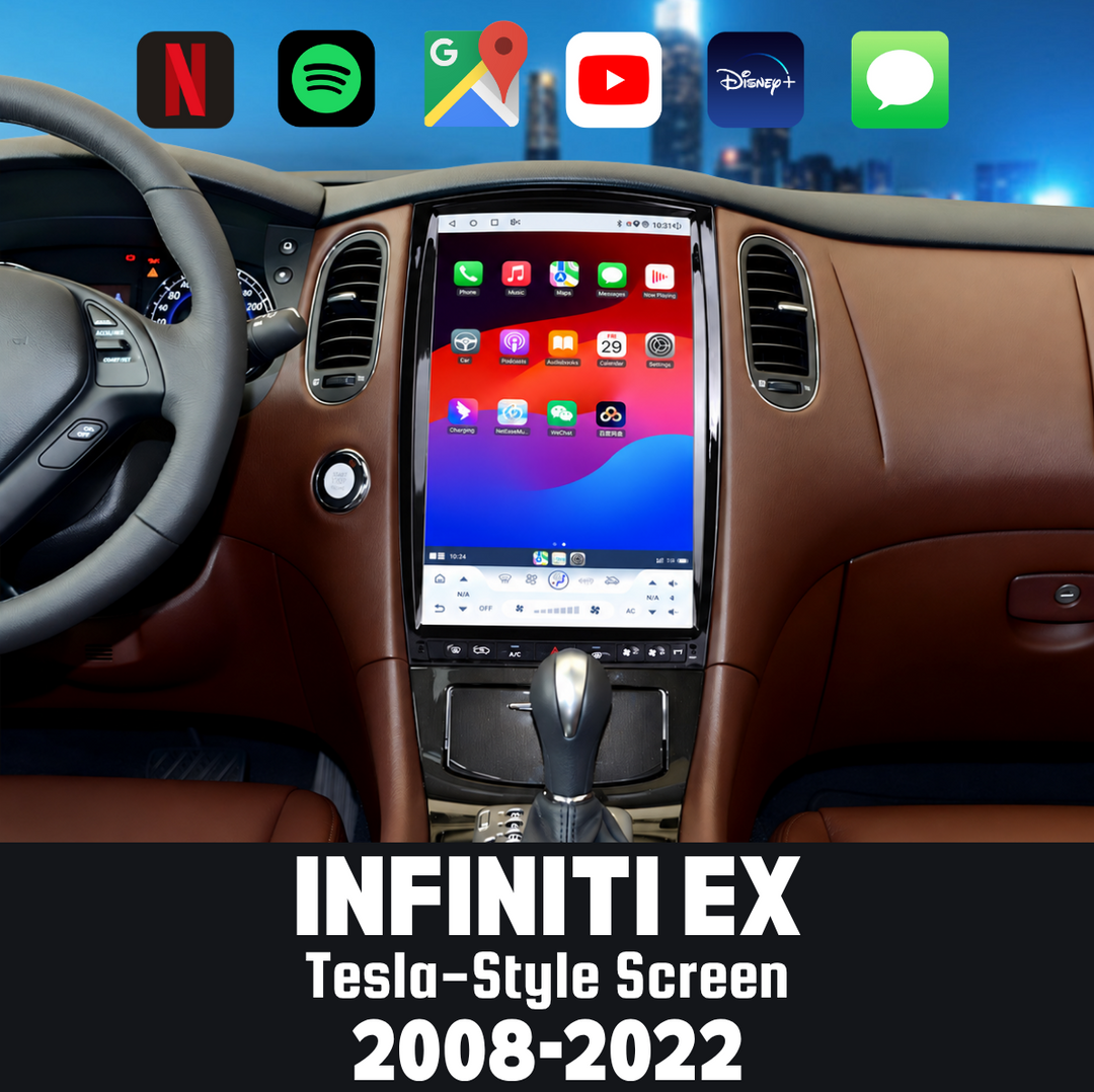 Infiniti EX Premium Tesla-style screen installed dashboard