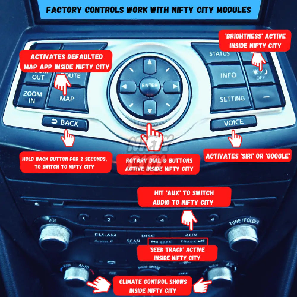 Infiniti EX35 2008-2013 Apple CarPlay & Android Integration (Advanced) - Nifty City