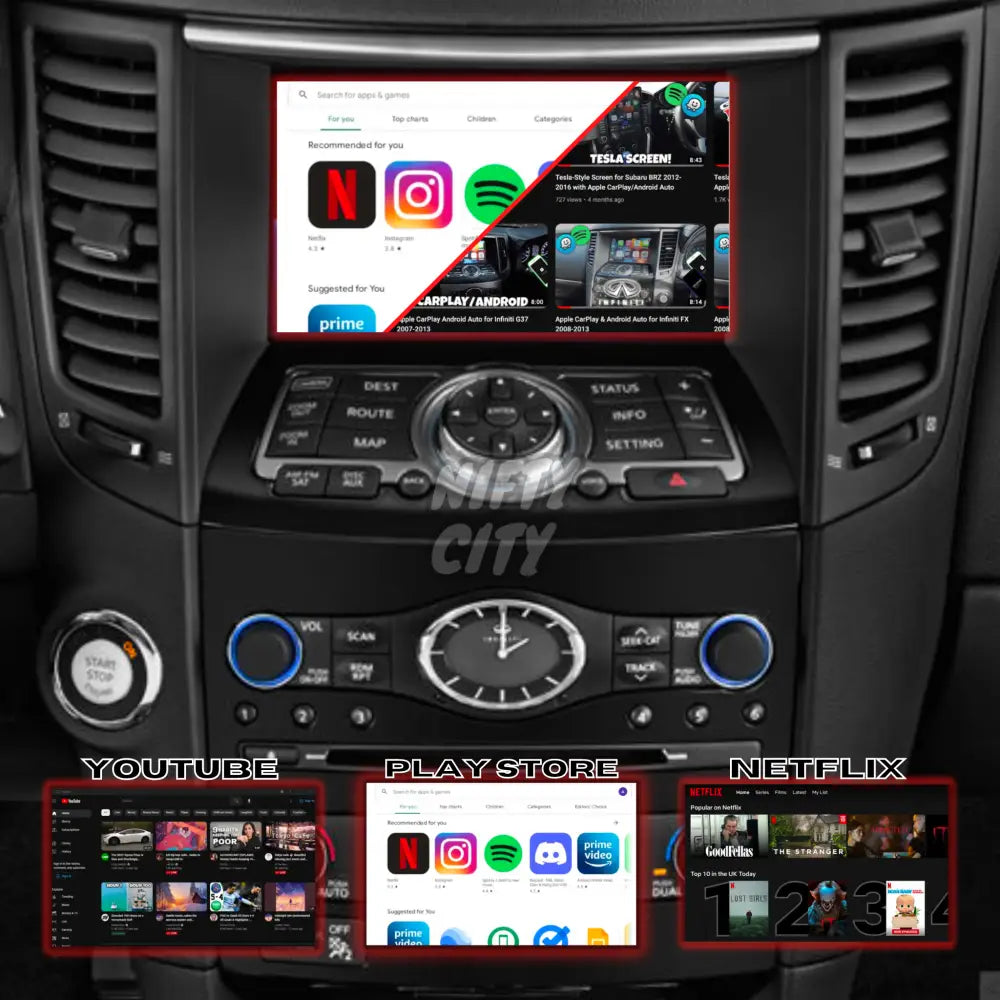 Infiniti FX35, FX37, FX50 2008-2013 Apple CarPlay & Android Auto - Nifty City