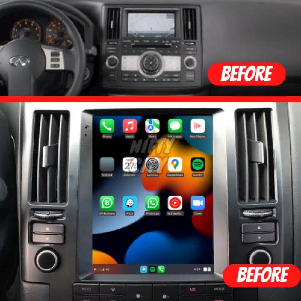 Infiniti FX35 FX45 FX37 FX50 2003-2014 Apple CarPlay & Android Auto Tesla-Style - Nifty City