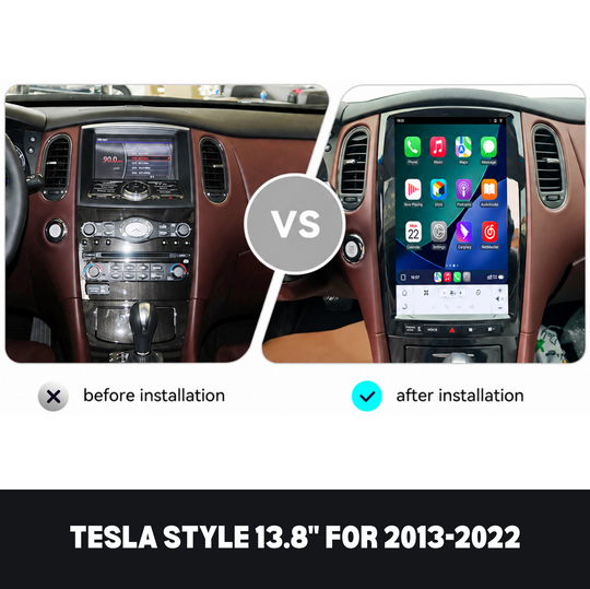 Infiniti QX50 before and after 13.8-inch screen installation