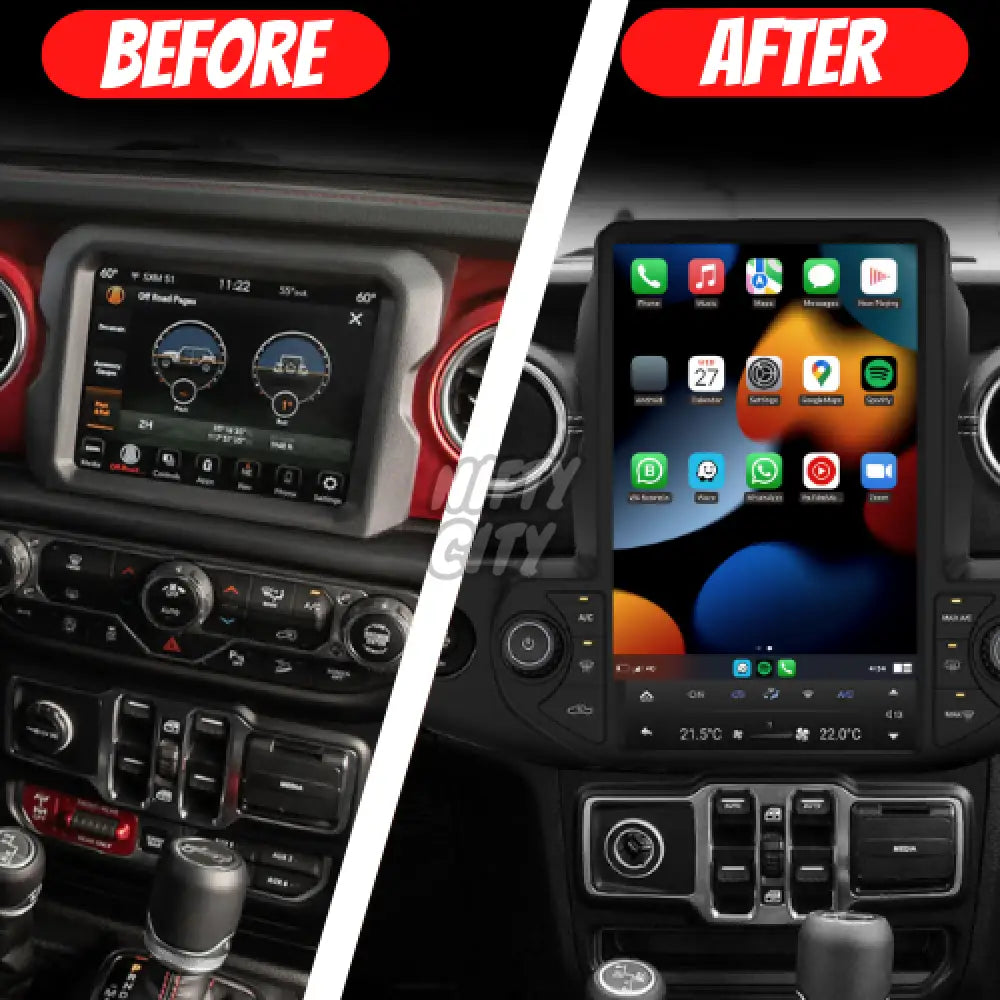 Jeep Gladiator 2018-2021 Apple CarPlay & Android Auto Tesla-Style - Nifty City