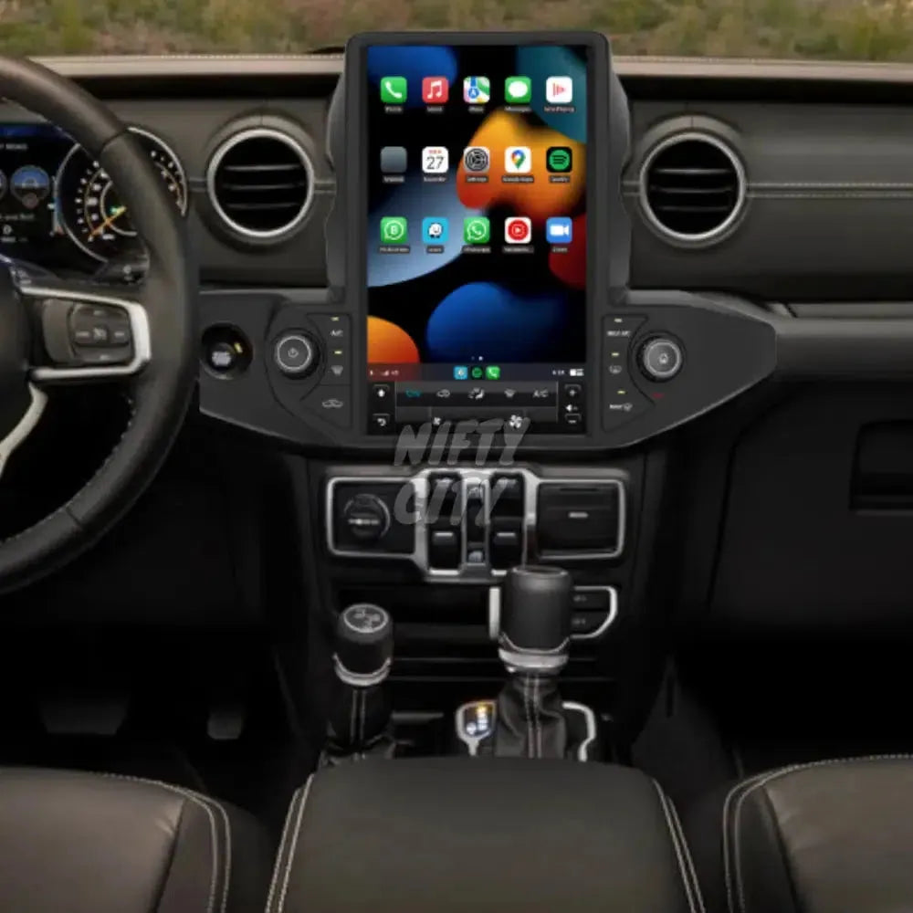 Jeep Wrangler 2018-2021 Apple CarPlay & Android Auto Tesla-Style - Nifty City